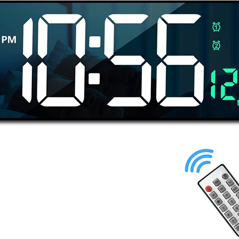 Nagy modern képernyős digitális falióra távirányító hőmérséklet dátum hét kijelző 6626