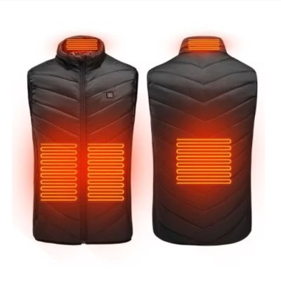 Fekete fűthető mellény – Termosztátos, USB-s fűtőmellény