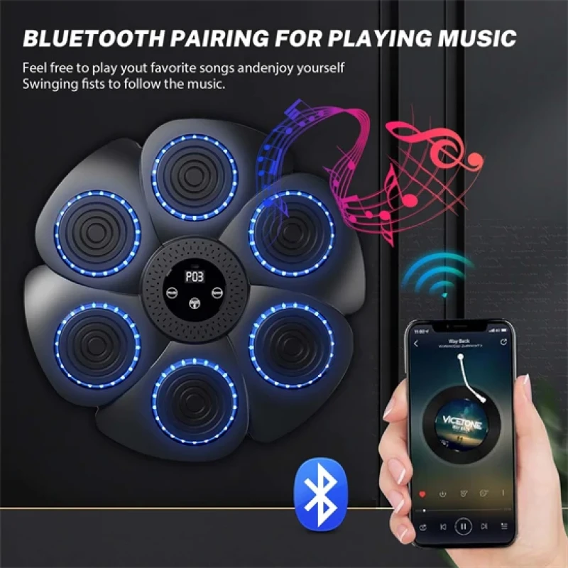 Elektromos boxfal Bluetooth-kapcsolattal, LCD kijelzővel és RGB LED világítással