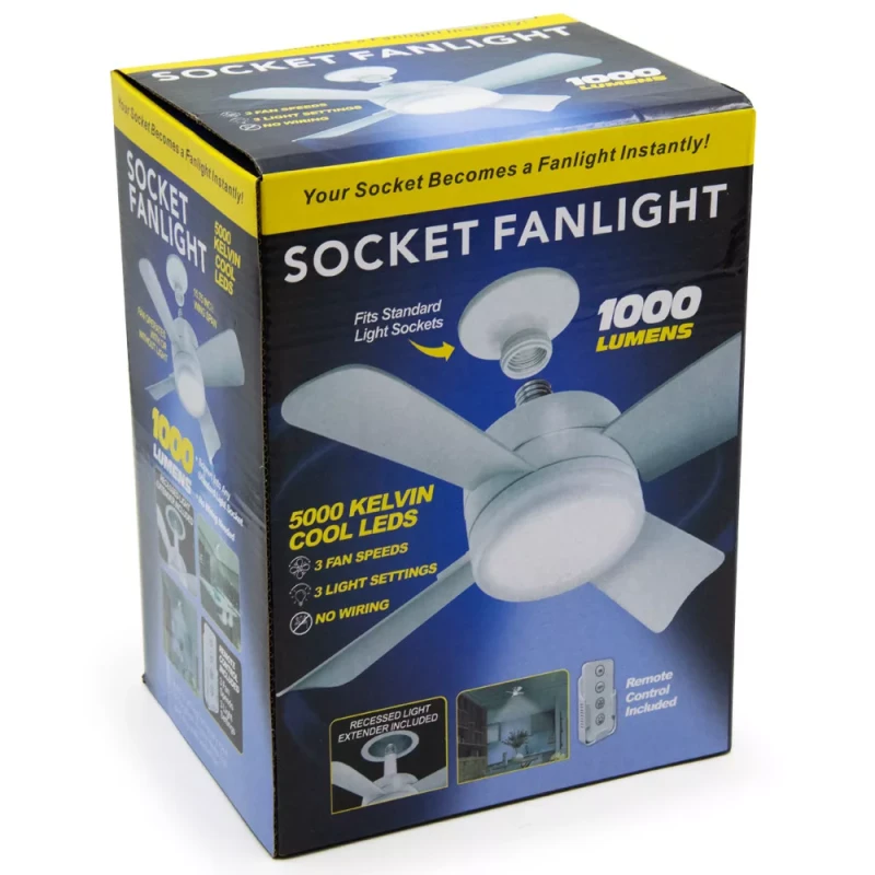 2 az 1-ben LED világítás és ventilátor - Soket Fanlight - 1000 Lumen